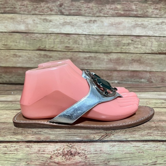 Sebastian Big Jeweled Thong Sandals - Picture 3 of 8